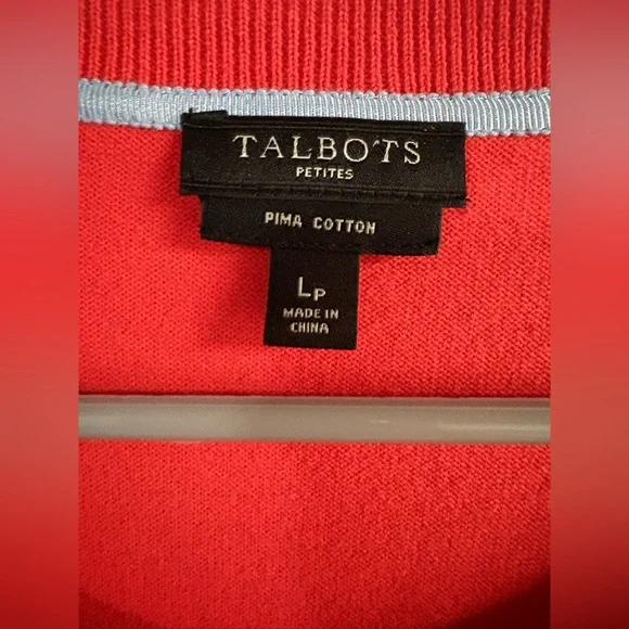 Talbots Vibrant Red Pima Cotton Cardigan✨ - Picture 3 of 8